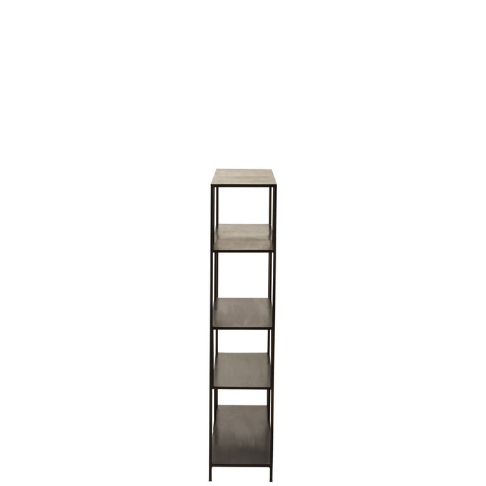 Vakkenkast Zwart Metaal 26x85 cm-Opbergkasten-J-Line