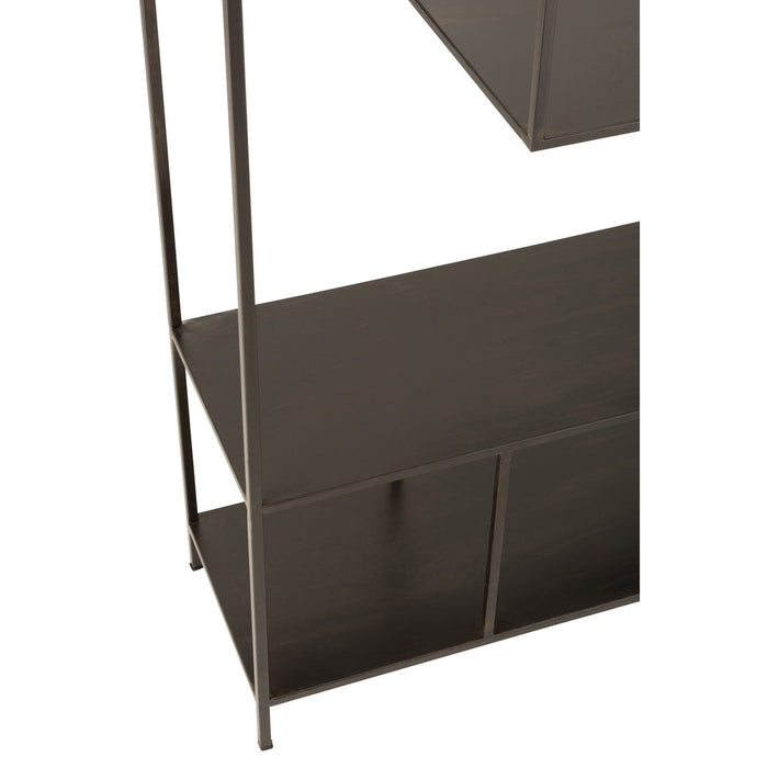 Vakkenkast Zwart Metaal 26x85 cm-Opbergkasten-J-Line