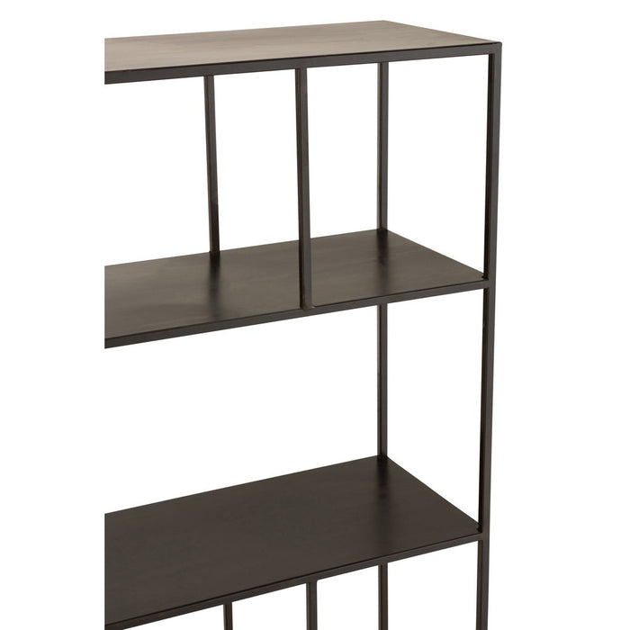 Vakkenkast Zwart Metaal 26x85 cm-Opbergkasten-J-Line