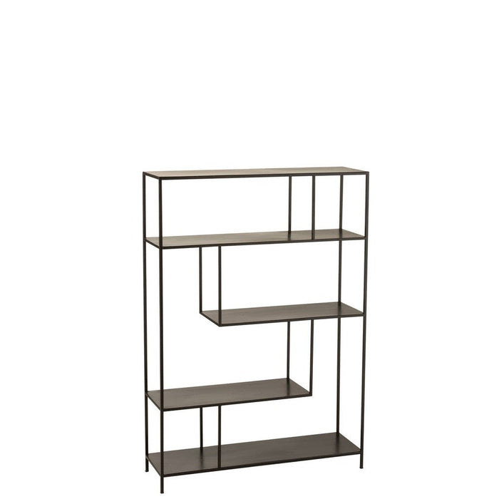 Vakkenkast Zwart Metaal 26x85 cm-Opbergkasten-J-Line