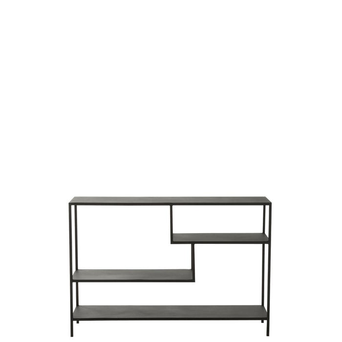 Vakkenkast Zwart Metaal 30x120 cm-Vakkenkasten-J-Line