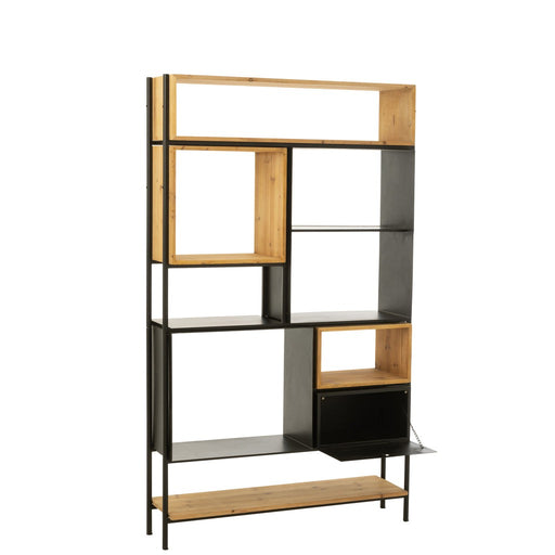 Vakkenkast Zwart ijzer L 30x110 cm-Vakkenkasten-J-Line
