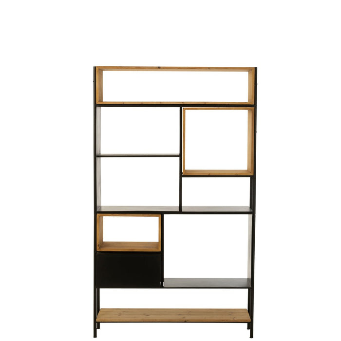 Vakkenkast Zwart ijzer L 30x110 cm-Vakkenkasten-J-Line