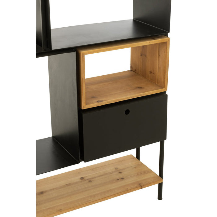 Vakkenkast Zwart ijzer L 30x110 cm-Vakkenkasten-J-Line