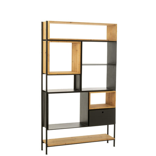 Vakkenkast Zwart ijzer L 30x110 cm-Vakkenkasten-J-Line