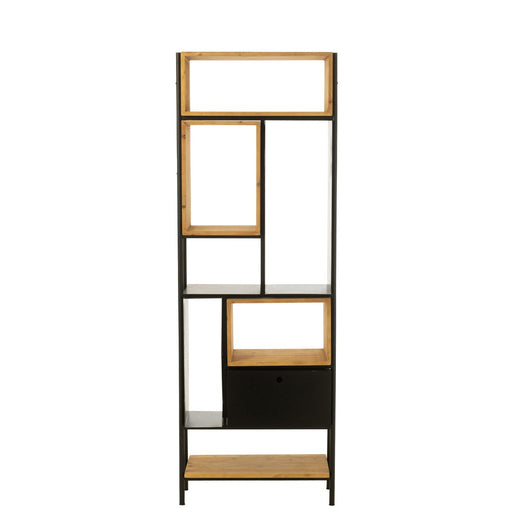 Vakkenkast Zwart ijzer S 30x65 cm-Vakkenkasten-J-Line