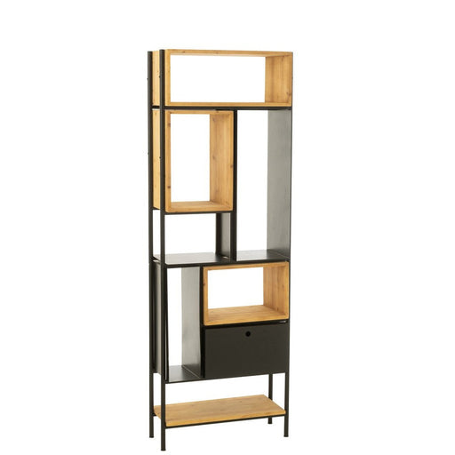 Vakkenkast Zwart ijzer S 30x65 cm-Vakkenkasten-J-Line