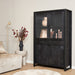 Vitrinekast Boaz Zwart 115 cm 115x45x180 cm-Vitrinekasten-Starfurn