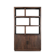 Vitrinekast Jaxx Mangohout Bruin 120x45x200 cm-Vitrinekasten-Livingfurn