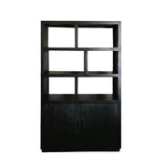 Vitrinekast Jaxx Mangohout Zwart 120x45x200 cm-Vitrinekasten-Livingfurn