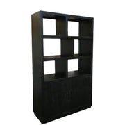 Vitrinekast Jaxx Mangohout Zwart 120x45x200 cm-Vitrinekasten-Livingfurn