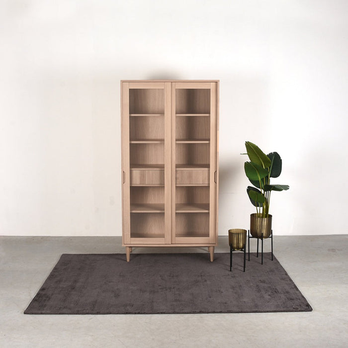 Vitrinekast Jule Eiken Naturel 100x49 cm-Vitrinekasten-LABEL51