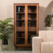 Vitrinekast Jule Walnoot Eiken - 100x49x180 cm-Vitrinekasten-LABEL51