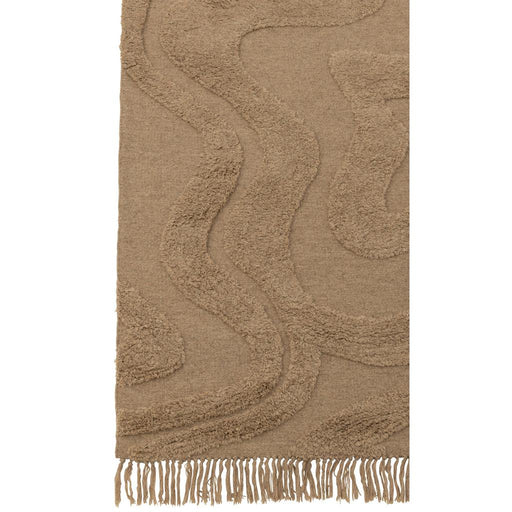 Vloerkleed Beige Katoen Franjes 160x230 cm-Rechthoekige vloerkleden-J-Line