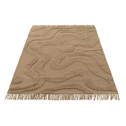 Vloerkleed Beige Katoen Franjes 160x230 cm-Rechthoekige vloerkleden-J-Line