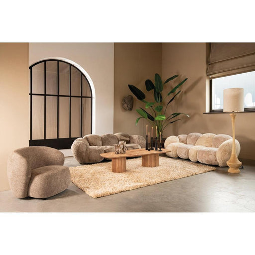 Vloerkleed Curvae Polyester Beige 109x238 cm 724717-Rechthoekige vloerkleden-PTMD