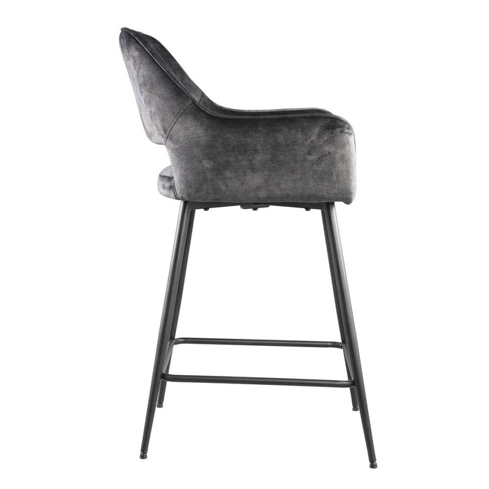Vloerkleed Fal Polyester Donkergrijs 54x60 cm-Rechthoekige vloerkleden-PTMD