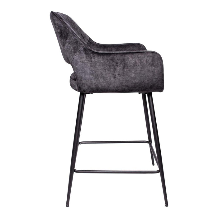 Vloerkleed Fal Polyester Donkergrijs 54x60 cm-Rechthoekige vloerkleden-PTMD