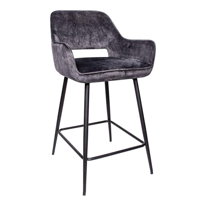 Vloerkleed Fal Polyester Donkergrijs 54x60 cm-Rechthoekige vloerkleden-PTMD