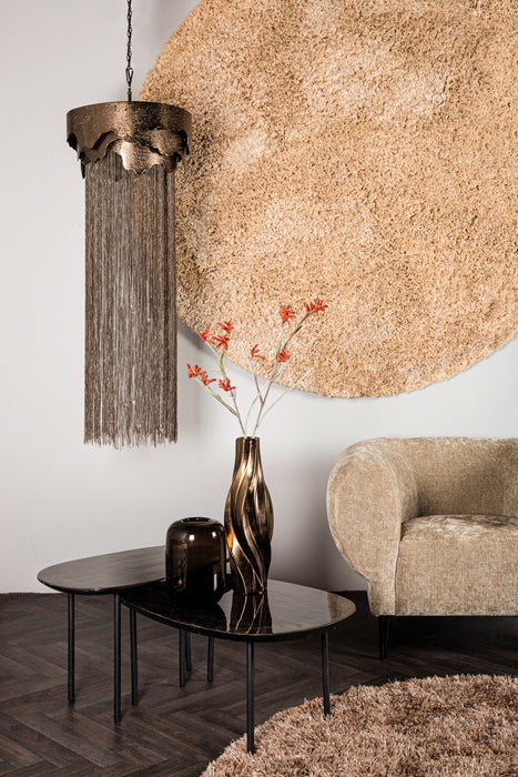 Round Rugs Jups Brown Fabric Handwoven Carpet Round S