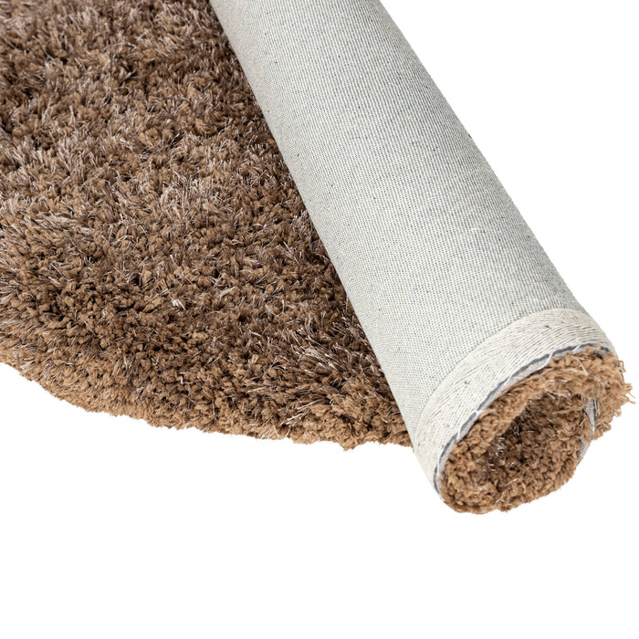 Round Rugs Jups Brown Fabric Handwoven Carpet Round S