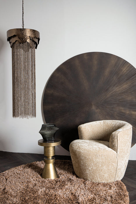 Round Rugs Jups Brown Fabric Handwoven Carpet Round S