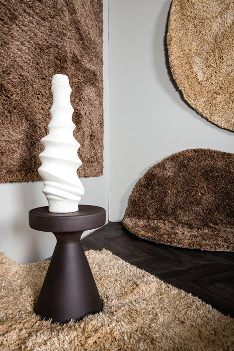 Round Rugs Jups Brown Fabric Handwoven Carpet Round S