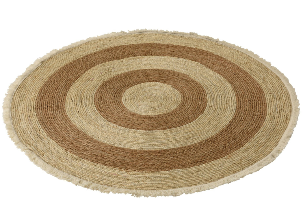 Vloerkleed Naturel Katoen 120 cm 120x120x1 cm-Rechthoekige vloerkleden-J-Line