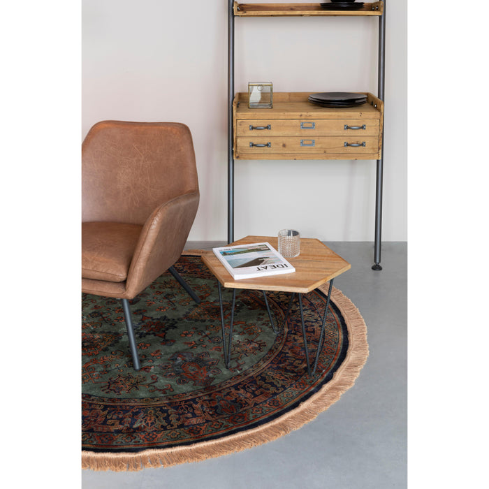 Vloerkleed Raz '160 Viscose Groen Ø160x0.26 cm-Rechthoekige vloerkleden-Creating Home