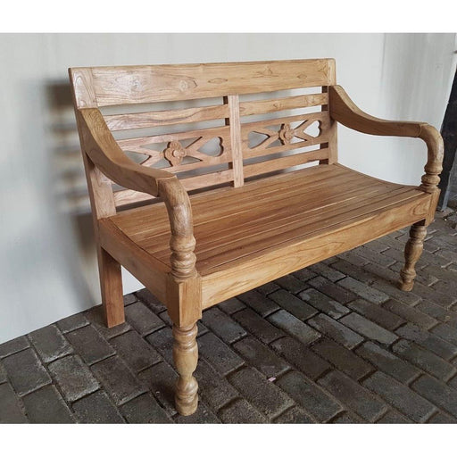 Vloerkleed Station Kasar Teakhout Naturel hout 120x55 cm-3-Zitsbanken-Livingfurn