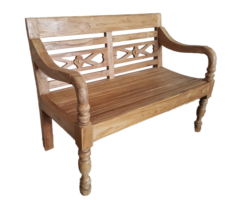 Vloerkleed Station Kasar Teakhout Naturel hout 120x55 cm-3-Zitsbanken-Livingfurn