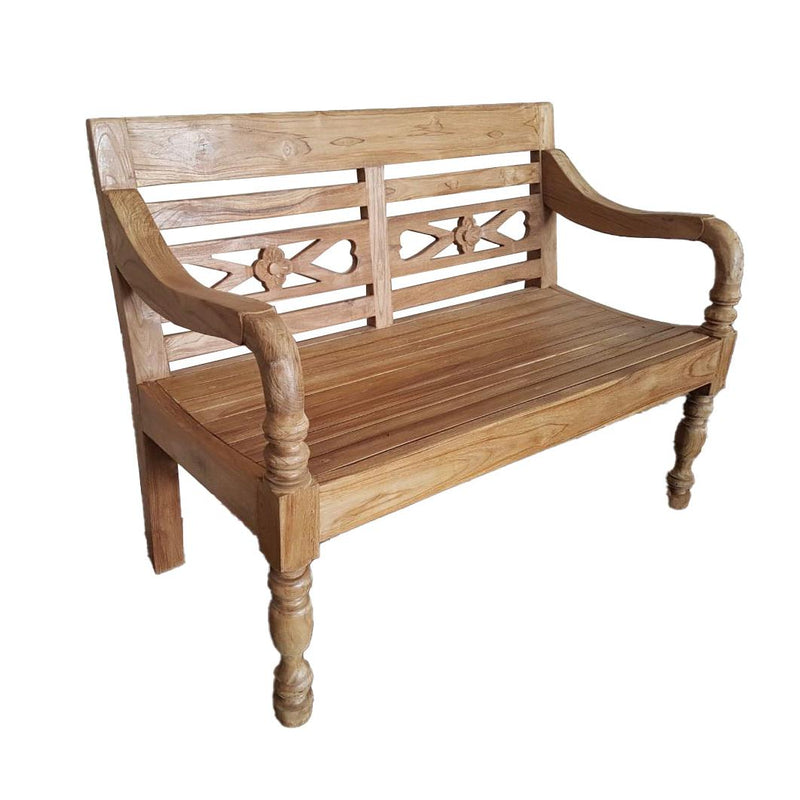 Vloerkleed Station Kasar Teakhout Naturel hout 120x55 cm-3-Zitsbanken-Livingfurn
