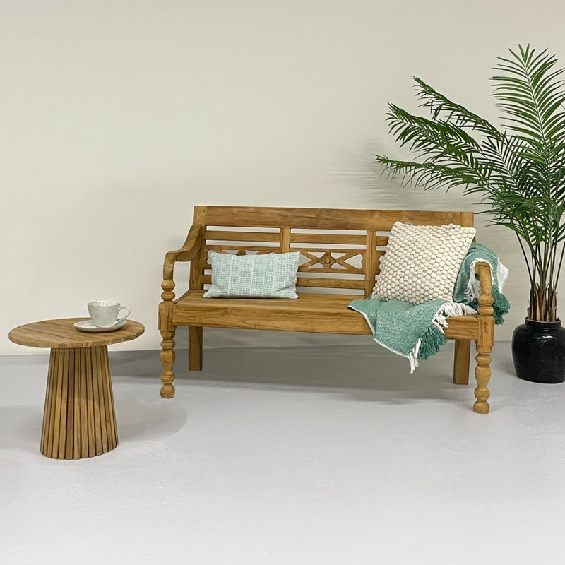 Vloerkleed Station Kasar Teakhout Naturel hout 150x55 cm-3-Zitsbanken-Livingfurn