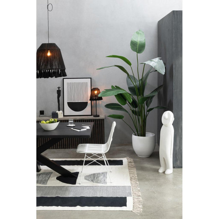 Vloerkleed Zwart Katoen 198x302 cm-Rechthoekige vloerkleden-J-Line