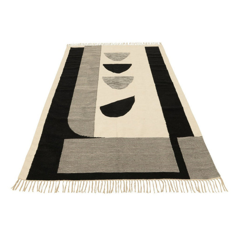 Vloerkleed Zwart Katoen 198x302 cm-Rechthoekige vloerkleden-J-Line