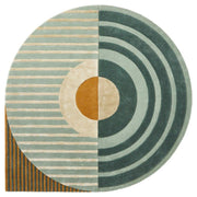 Vloerkleed ø200 cm Fano Girare Green Wol-Ronde vloerkleden-Brinker Carpets