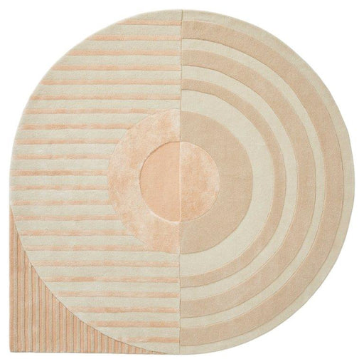 Vloerkleed ø200 cm Fano Girare White Beige Wol-Ronde vloerkleden-Brinker Carpets