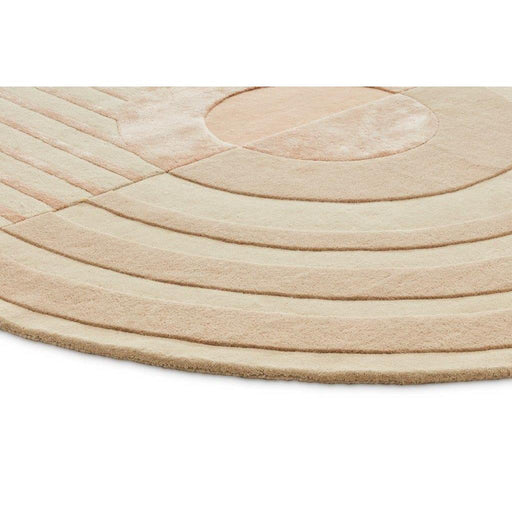 Vloerkleed ø240 cm Fano Girare White Beige Wol-Ronde vloerkleden-Brinker Carpets
