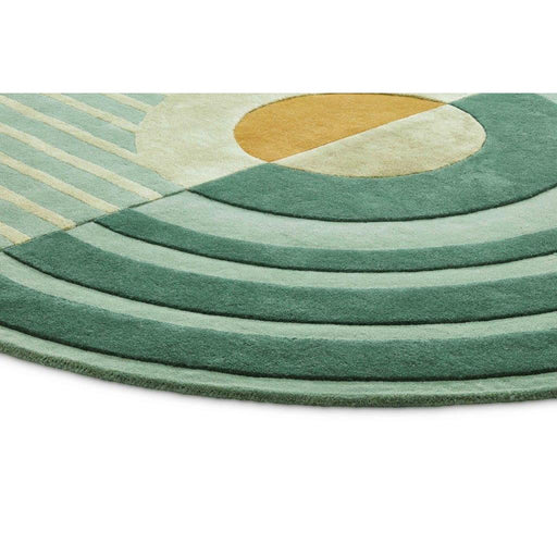 Vloerkleed ø280 cm Fano Girare Green Wol-Ronde vloerkleden-Brinker Carpets