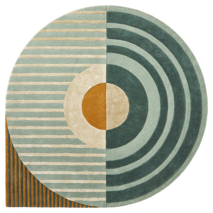 Vloerkleed ø280 cm Fano Girare Green Wol-Ronde vloerkleden-Brinker Carpets