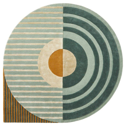 Vloerkleed ø280 cm Fano Girare Green Wol-Ronde vloerkleden-Brinker Carpets