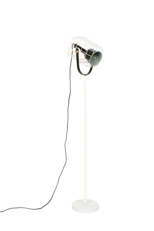 Vloerlamp Cage Aluminum, Aluminium, Metaal Wit 32x21.5 cm E27