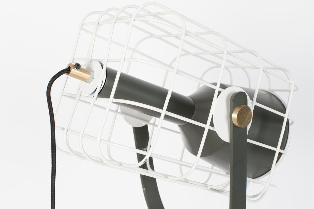 Vloerlamp Cage Aluminum, Aluminium, Metaal Wit 32x21.5 cm E27-Vloerlampen-Creating Home