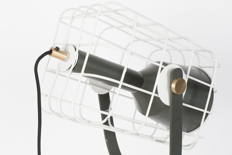Vloerlamp Cage Aluminum, Aluminium, Metaal Wit 32x21.5 cm E27-Vloerlampen-Creating Home