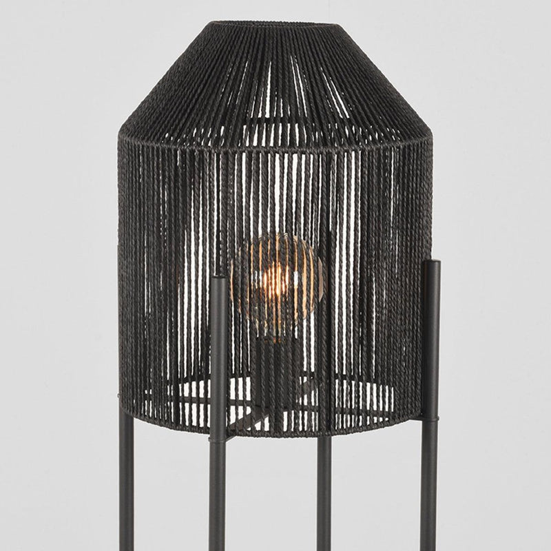 Vloerlamp Ibiza Zwart Jute 1-Lichts 30x30x150 cm-Vloerlampen-LABEL51
