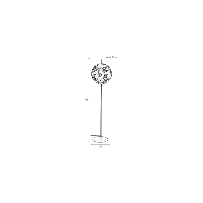 Vloerlamp Jaylee Metaal, Katoen Zwart 30x39 cm E27