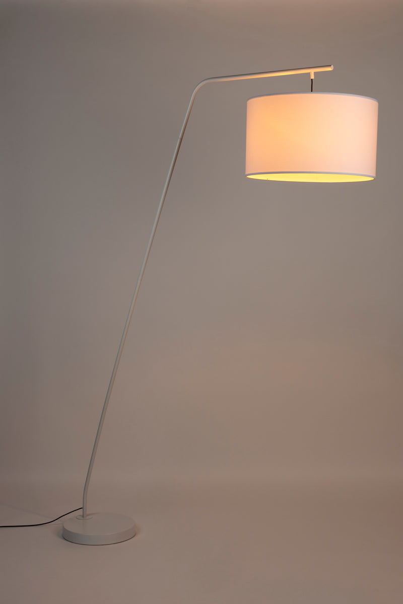 Vloerlamp Martine Metaal, Cotton,Polyester Wit 160x50 cm E27-Vloerlampen-Creating Home