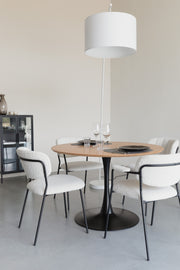 Vloerlamp Martine Metaal, Cotton,Polyester Wit 160x50 cm E27-Vloerlampen-Creating Home
