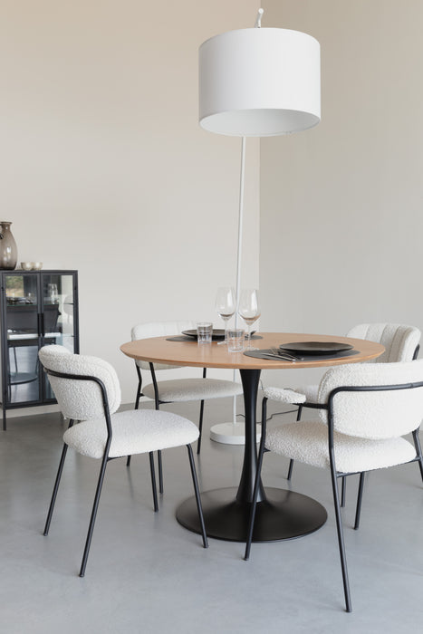 Vloerlamp Martine Metaal, Cotton,Polyester Wit 160x50 cm E27-Vloerlampen-Creating Home