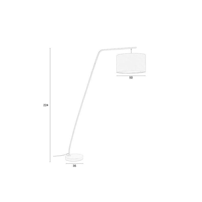 Vloerlamp Martine Metaal, Cotton,Polyester Zwart 160x50 cm E27-Vloerlampen-Creating Home